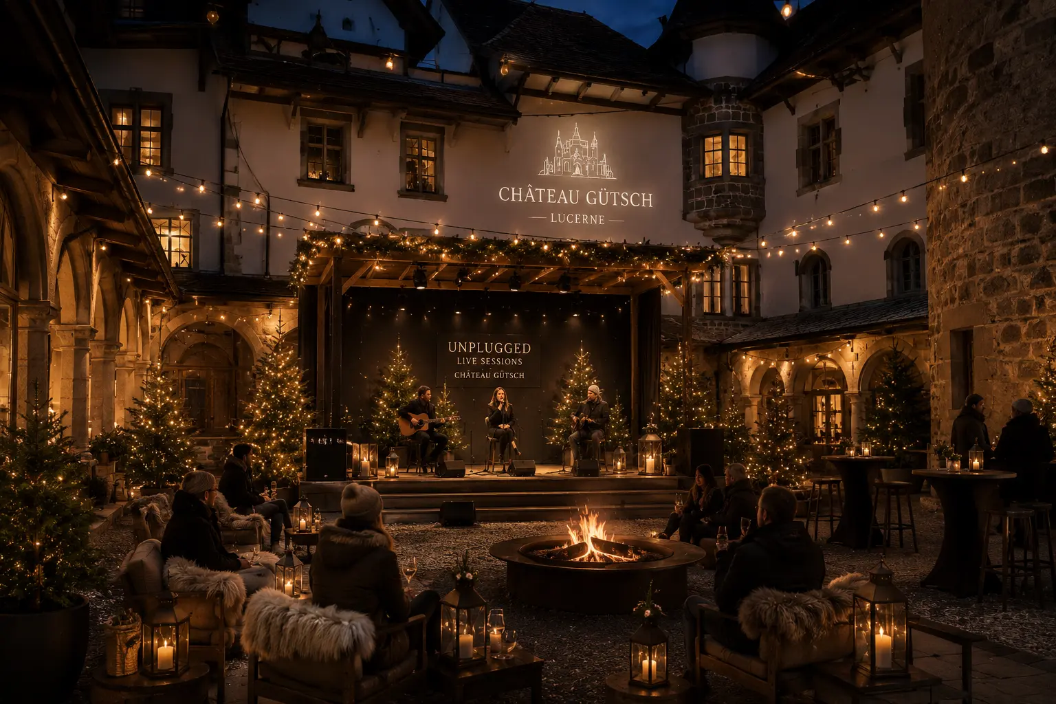 Unplugged Live Session am Feuer im Schlosshof